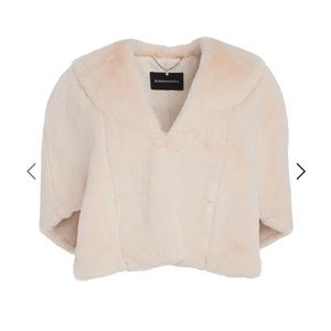 Brand new BCBG pink faux fur wrap